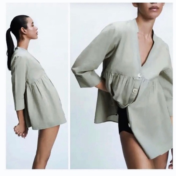 Zara Tops - Zara linen blend tunic/ mini dress. Size Large